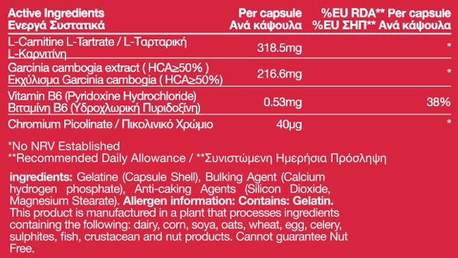 01 136 038 Fat Burner 120 caps facts