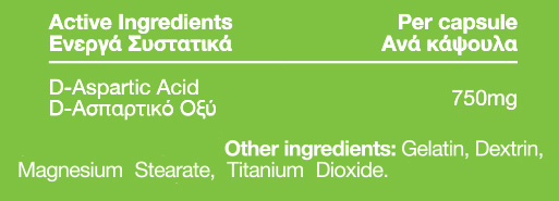 01 136 087 D Aspartic Acid 120caps facts