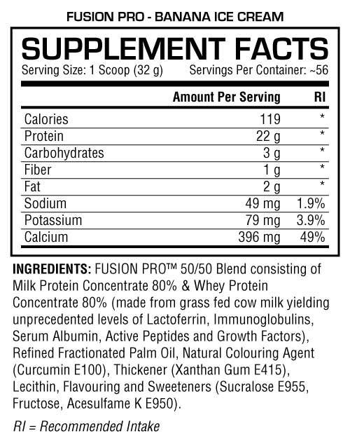 Fusion Pro 4lbs Banana Ice Cream Supplement Facts 1024x1024