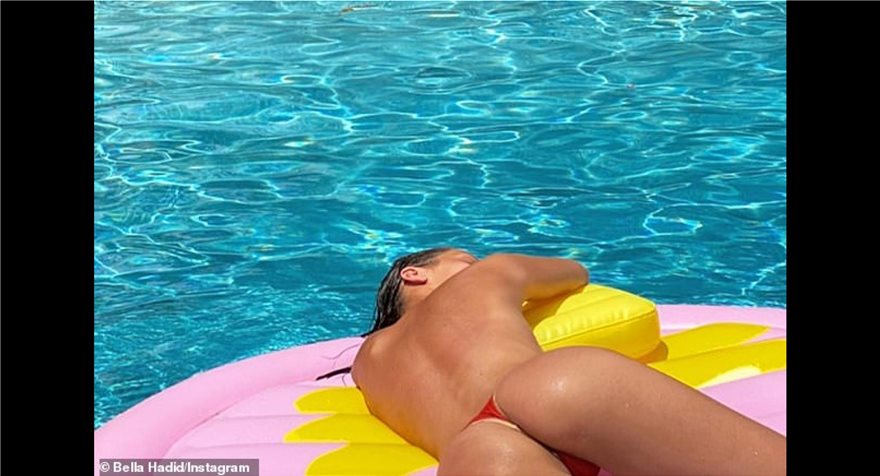 bella hadid pool