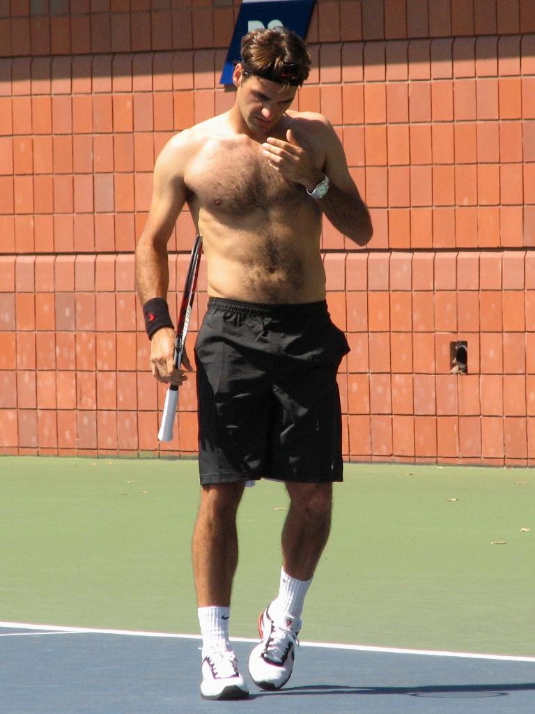 roger federer shirtless