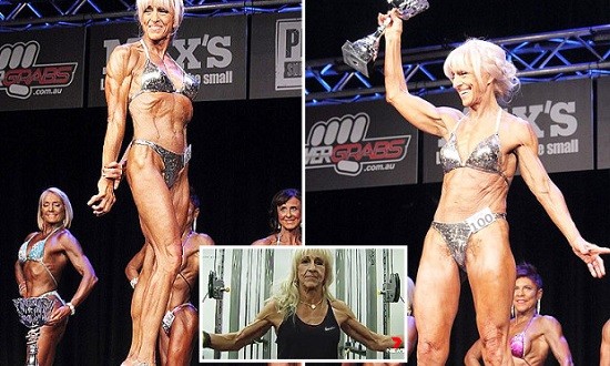 Αθλήτρια... 70 ετών πρώτη στην κατηγορία της σε αγώνα bodybuilding!
