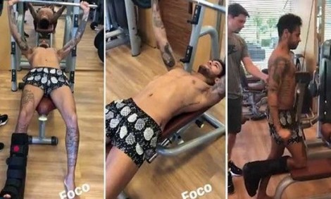 «Λιώνει» στο γυμναστήριο ο Νεϊμάρ μετά το χειρουργείο! (video)