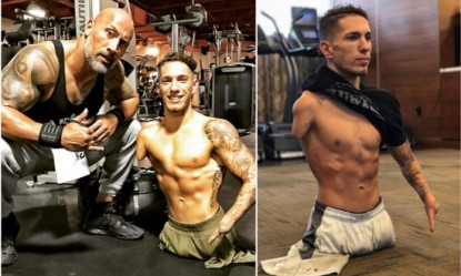 &Omicron; bodybuilder &chi;&omega;&rho;ί&sigmaf; ά&kappa;&rho;&alpha; &sigma;&upsilon;&gamma;&kappa;ί&nu;&eta;&sigma;&epsilon; &alpha;&kappa;ό&mu;&eta; &kappa;&alpha;&iota; &tau;&omicron;&nu; The Rock